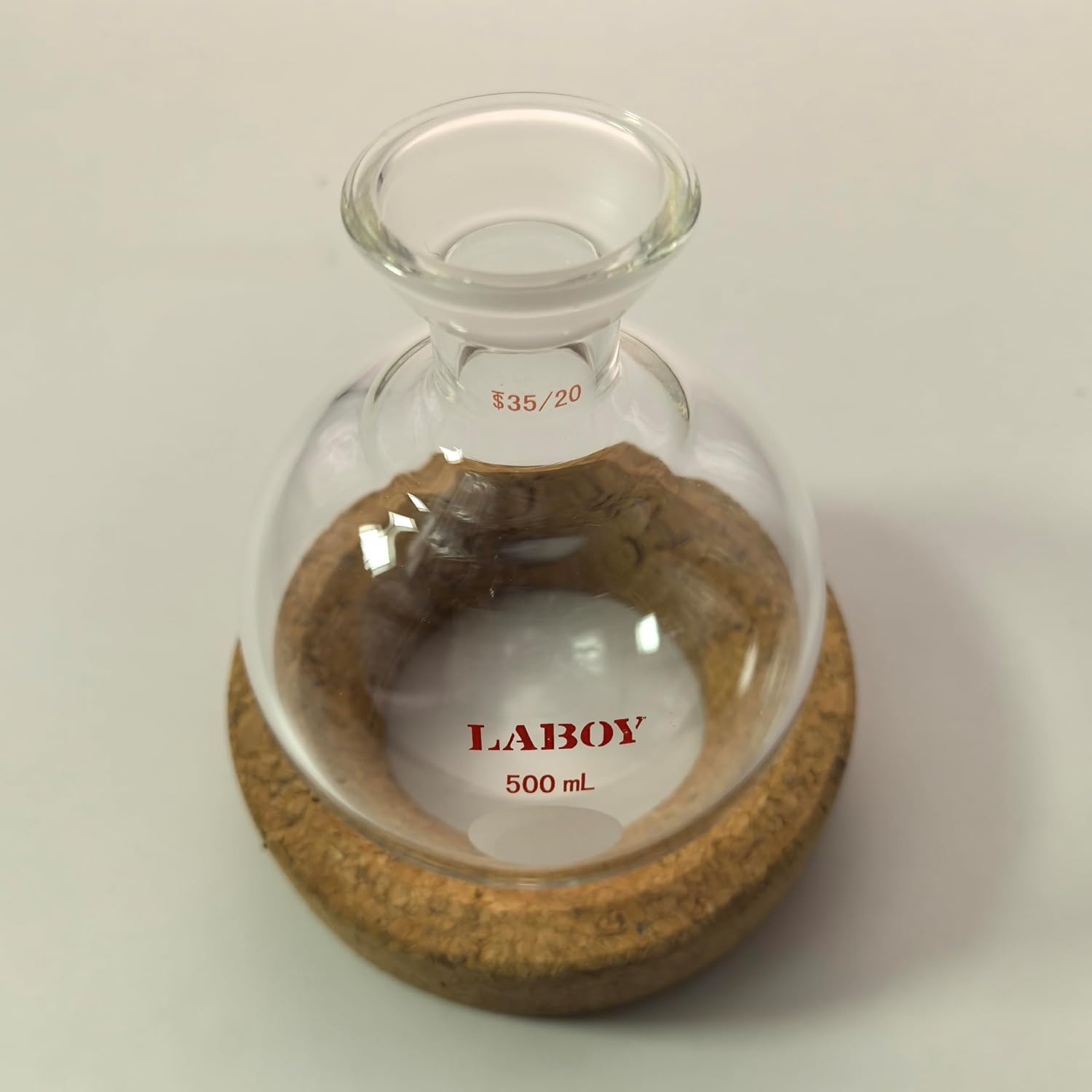 Laboy Glass 500mL Round Bottom Boiling Flask, Single Neck Heavy Wall Borosilicate with 35/20 Joint – Heating, Reaction & Receiving Flask for Organic Chemistry Lab Use