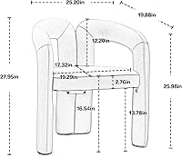 Vista 6 de SZLIZCCC Juego de 2 sillas de comedor modernas, sillas de sala de estar, sillón de tela, silla tapizada para sala de estar, cocina, oficina