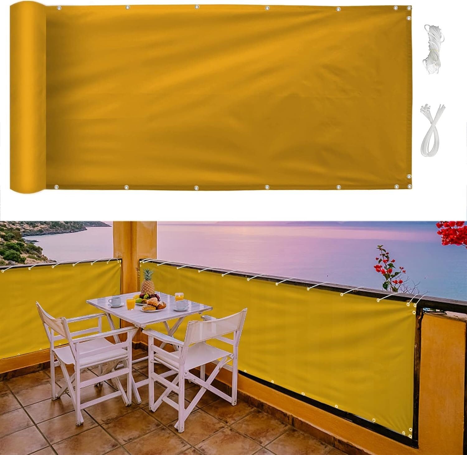 JvFbjLF Outdoor Balcony UV Protection for Patio Balcony Fence