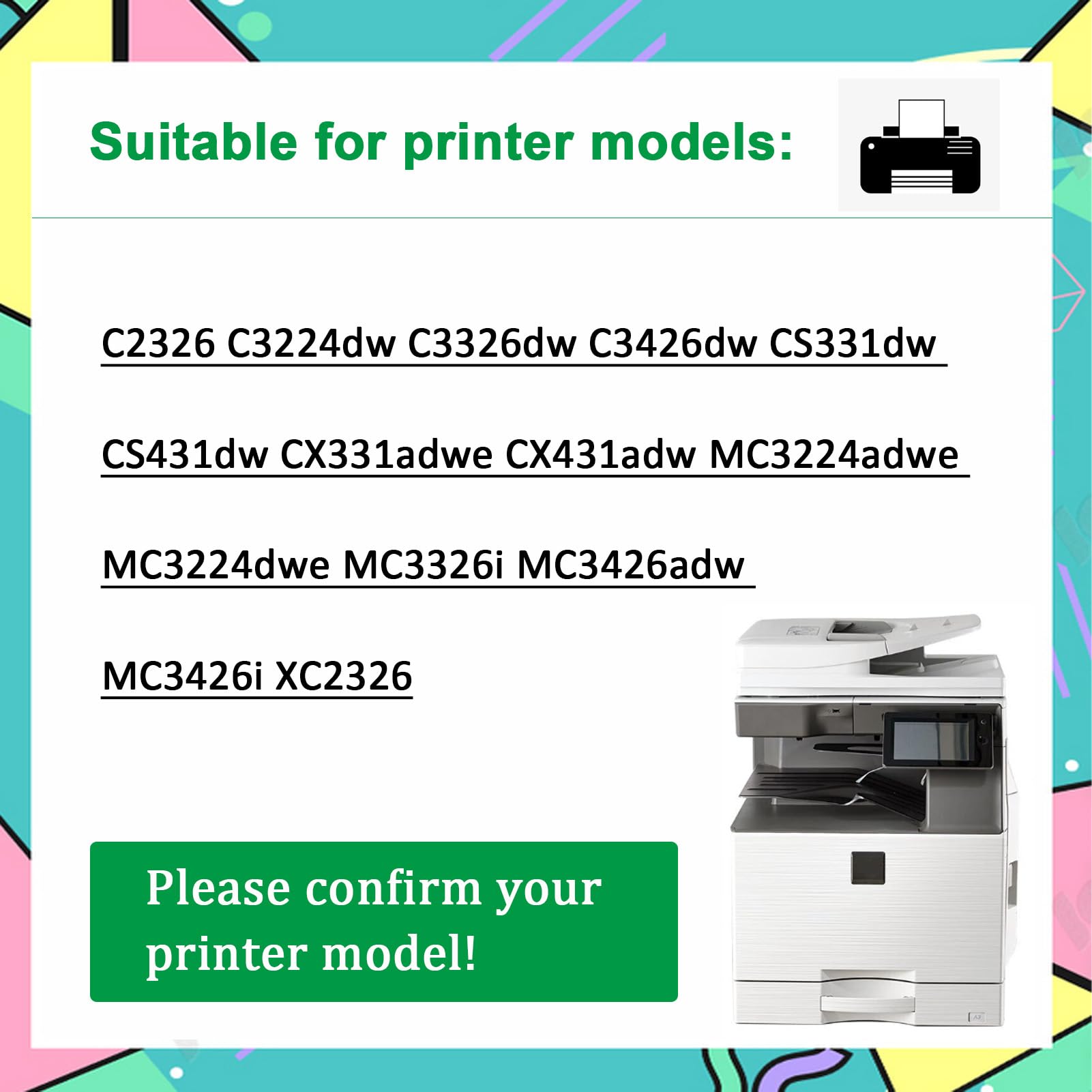 Compatible pour Lexmark 20N0W00 Boîte De Toner Usagé, pour Imprimante C2326 XC2326 C3224dw C3326dw C3426dw MC3224 MC3326i MC3426i CS331 CS431 CX331 CX431 MC3426 1-Pack