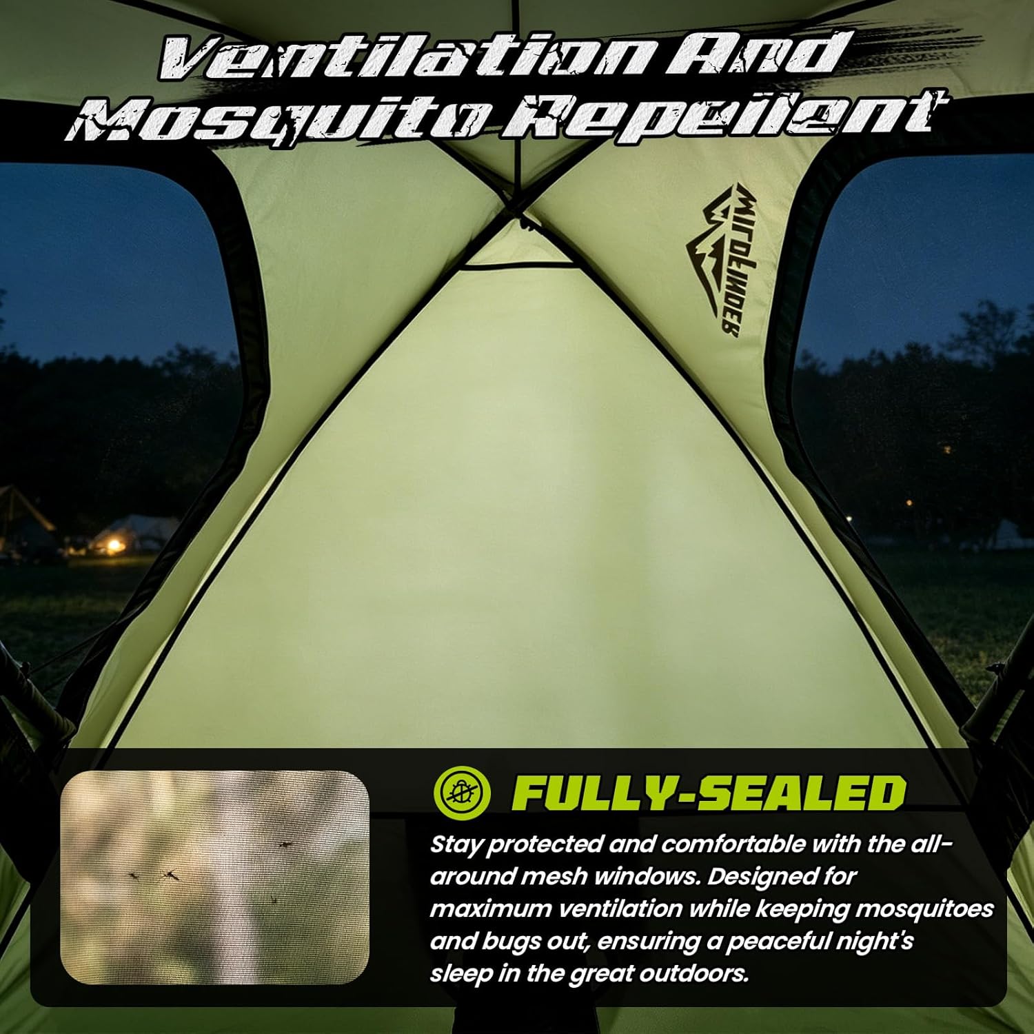 WildFinder Truck Bed Tent with Rainfly, Waterproof PU 3000mm Pickup Tent, Truck Tents for Camping 5.5-6.0 Ft Bed, 2-3 Person Sleeping Truck Tent, Portable for Car Camping