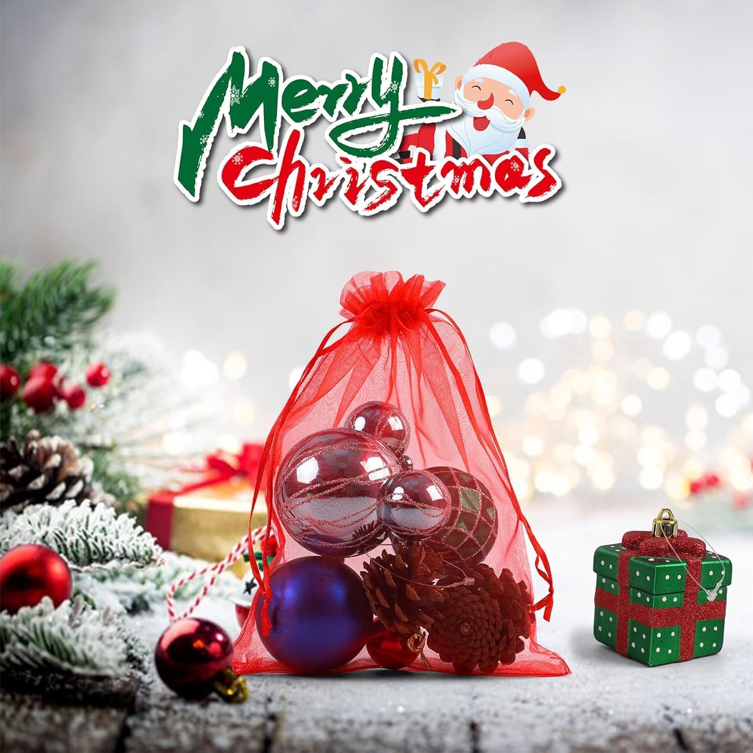 ANZNKU 50 Pack Assorted Organza Bags 6x9 Inch, Mesh Drawstring Bags, Mesh Bag for Gifts Large Organza Bag for Valentine Gift Wedding Party Favor - Image 3