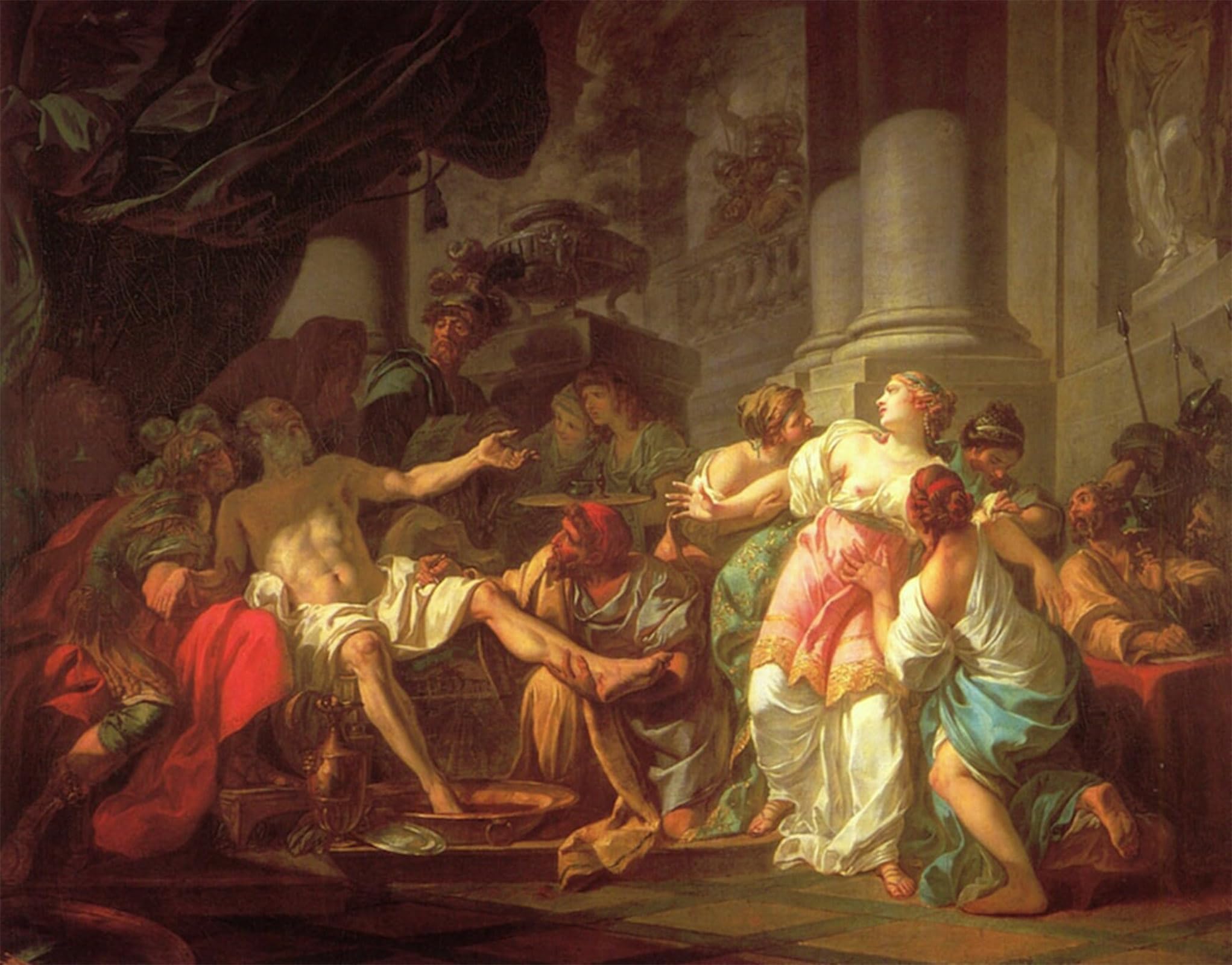 SERENDIPITP Abstract Painting Mural Print Picture Wall Decor Painting The Death of Seneca Jacques Louis David Vintage Wall Artwork for Home Decor 60x90cm
