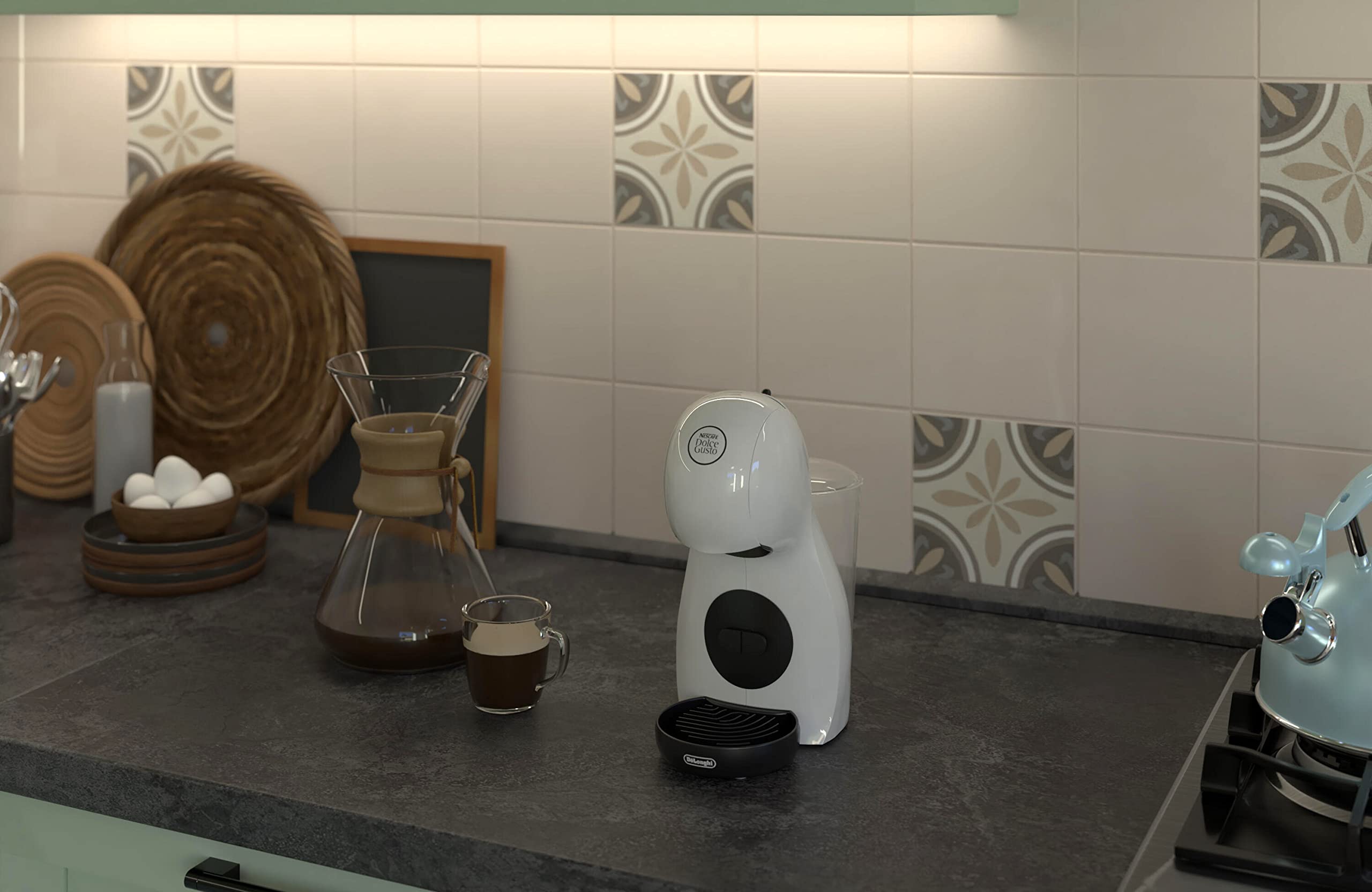 NESCAFÉ Dolce Gusto Krups De'Longhi Piccolo XS EDG110.WB Kaffeemaschine für Espresso und andere Getränke in Kapsel, manuell, 0,8 l, Weiß