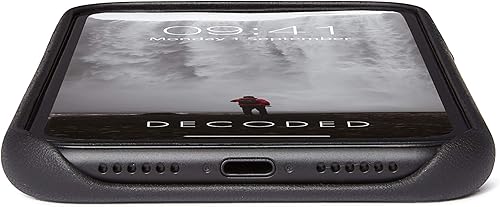 Miniatura 5 de DECODED Funda trasera para iPhone 11 Pro Max - Cuero de grano completo negro, botones de metal, TPU a prueba de golpes