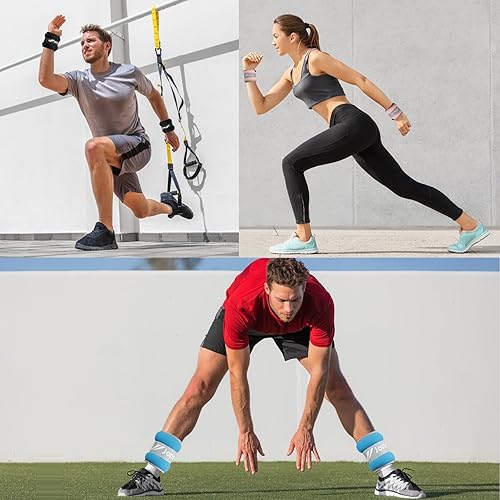 Miniatura 8 de Ankle Weights A Pair of 1/2/3/4/6/8/10/12/20 LBS Wrist Leg Arm Weights for Women Men with Adjustable Straps, Strength weighted for Physical Therapy