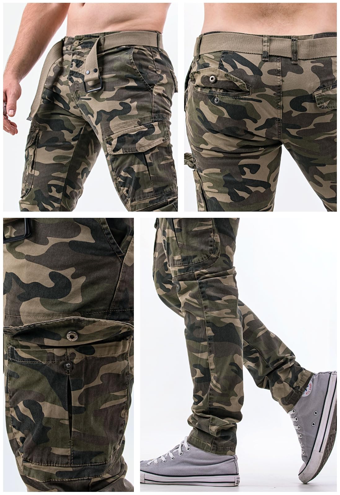 Instinct I Pantaloni Cargo Uomo Tattici Militari Mimetici con Tasche Laterali, per Caccia, Escursionismo E Addestramento S9