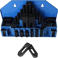 Vista 5 de HFS (R) 58pcs 58" Ranura 12"-13 Stud Hold Down Clamp Set Kit Bridgeport Mill Steel, Tratamiento térmico