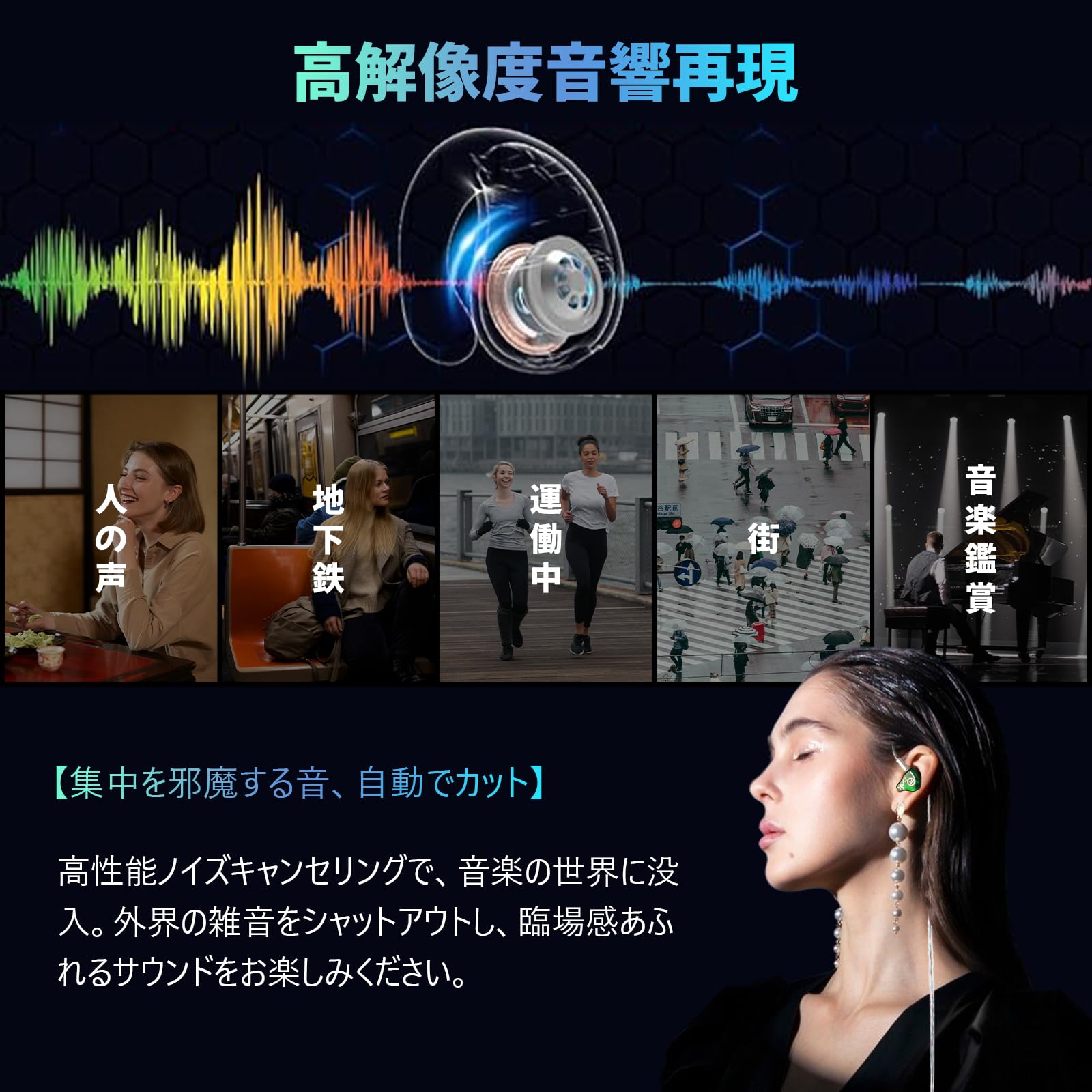 Amazon.co.jp: HiFiGo Juzear 鳴神Defiant イヤホン有線 インイヤー