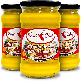 Peruchef Crema de Aji Para Ceviche 10.5 oz | Yellow Hot Pepper Ceviche Sauce 3 Pack