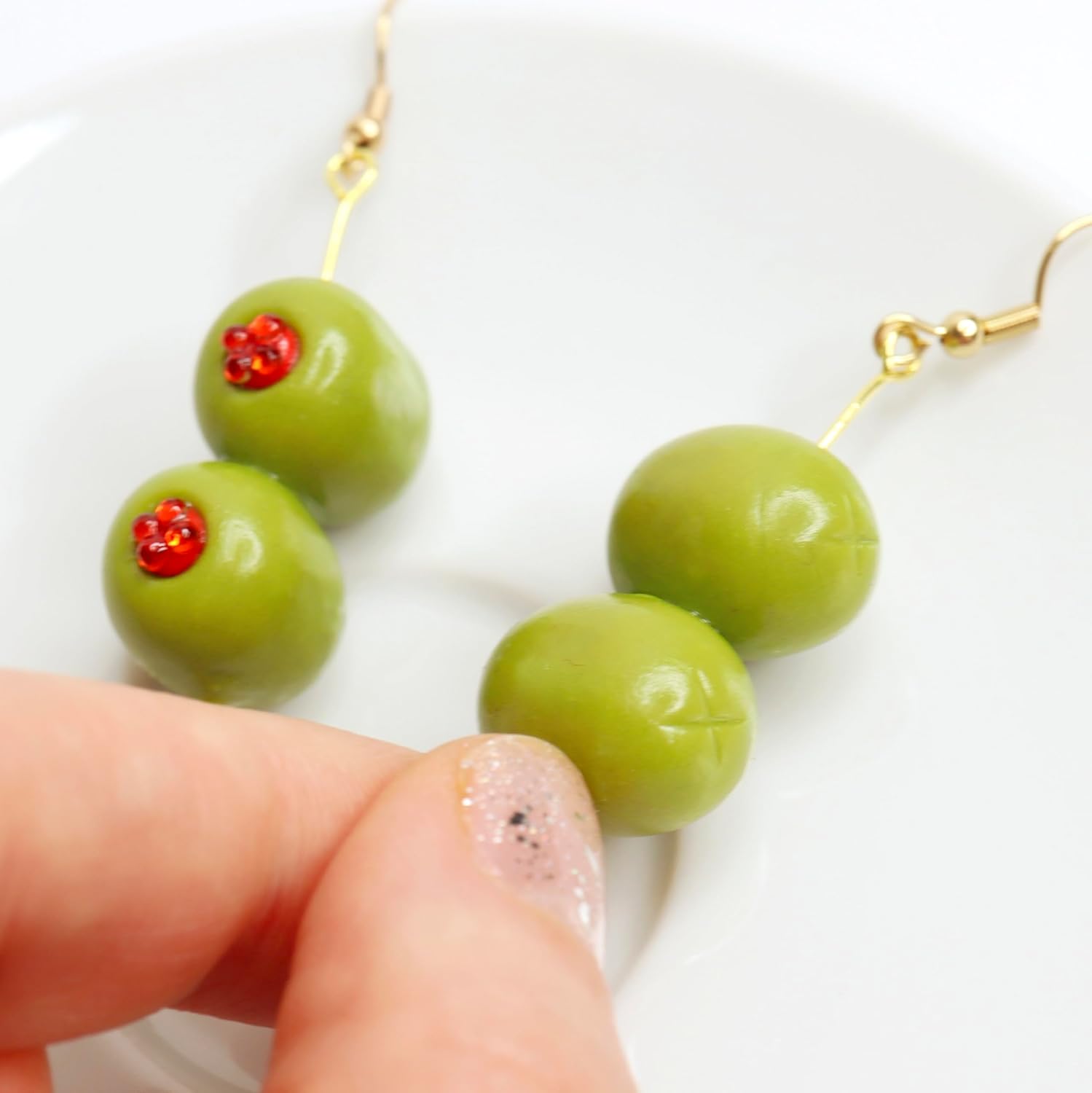 Handmade Olive Cocktail Earrings/Olive Earrings/Olive Martini Earrings/Fun Food Earrings/Olive Gift/Olive Jewelry/Olive Lover Gift/Olive Pimento