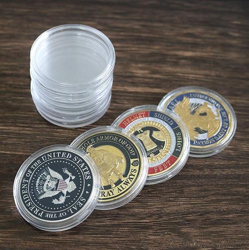 Miniatura 3 de Cápsulas de monedas de 1.575 in, cápsulas de monedas Silver Eagle, caja de colección de protección de contenedores de monedas de cobre, paquete de