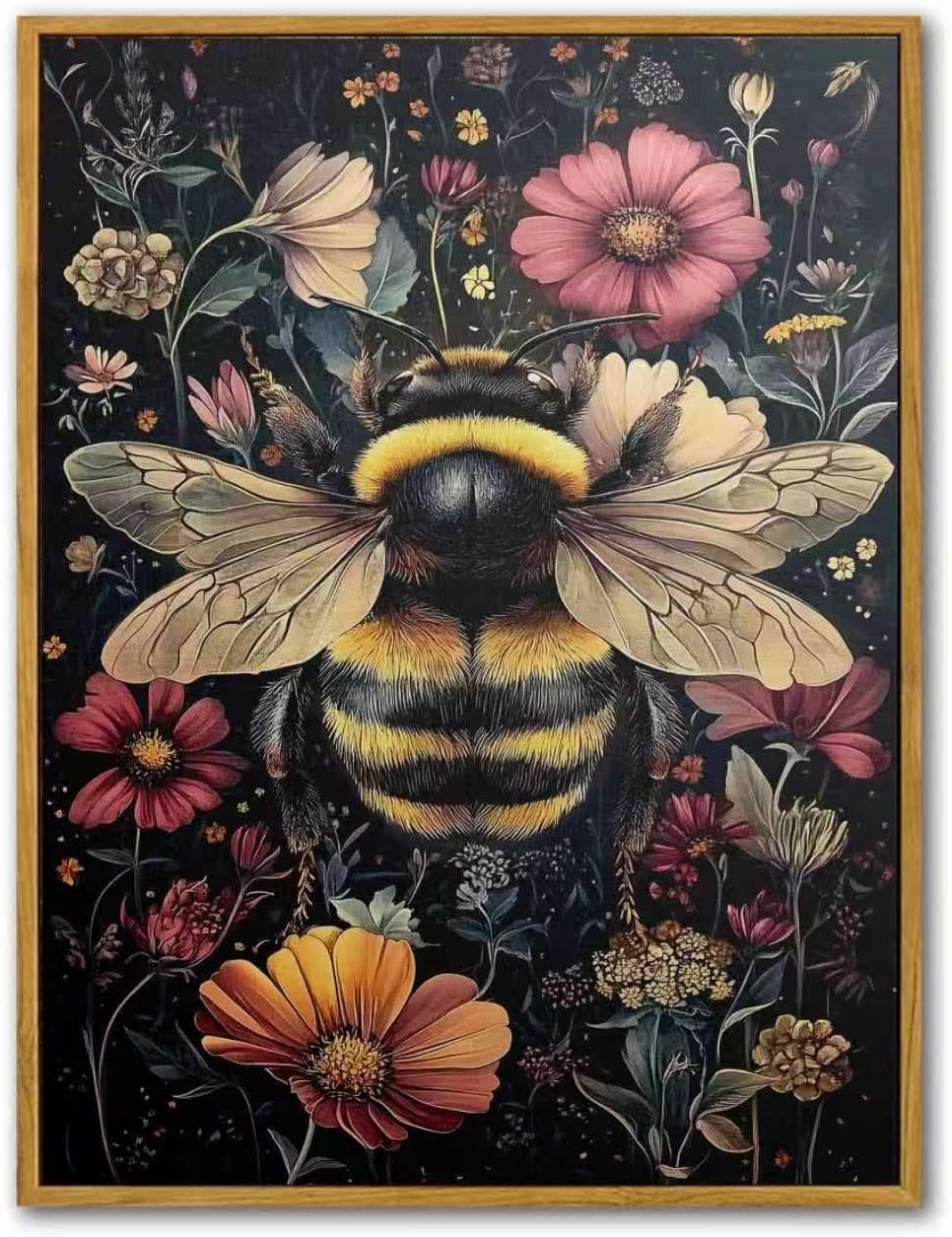 Vintage Famous Aesthetic Cats Starry Night Wall Art Canvas Cat Poster Retro Prints Framed Funny Whimsical Animal Art Wall Decor Van Gogh Style Painting for Living Room Bathroom Bedroom (16"x24")