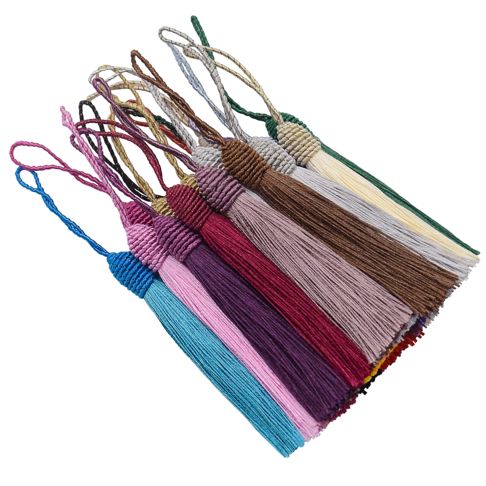 20pcs 15.5cm Silky Handmade Bookmark Tassels for DIY Craft-Mixed20