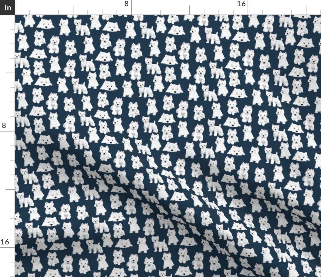 Spoonflower Fabric - Westies Dog Dogs Westie Terriers West Highland White Terrier Printed on Petal Signature Cotton Fabric by The Yard - Sewing Quilting Apparel Crafts Decor