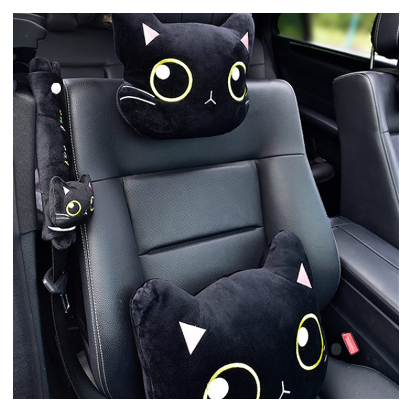 Cuscino poggiatesta for auto a forma di gatto, morbido, con supporto lombare, for ragazze.(1pcs headrest pillow)