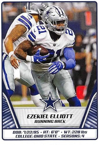 2019 NFL Football Panini Album Sticker #292 Ezekiel Elliott Dallas Cowboys (2 inches Wide X 2 1/4 Inch Tall Individual Album Sticker)
