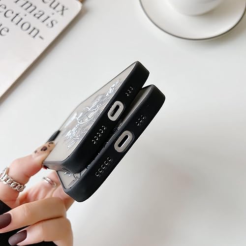 Miniatura 3 de ZTOFERA Funda para iPhone 15, funda de silicona suave con diseño floral mate y rosa mariposa para niñas, funda protectora ligera a prueba de golpes