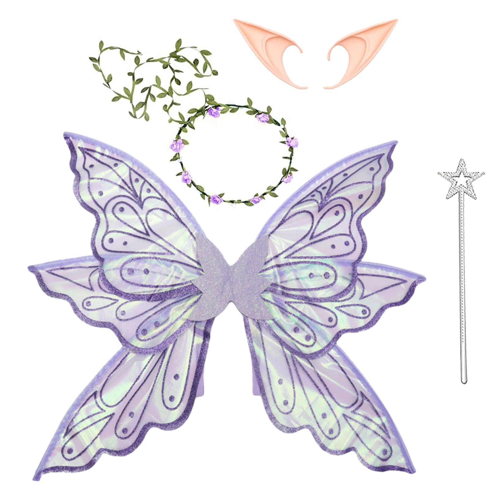 Large Gold Fairy Wings for Adults Dress Up Sparkling Sheer Wings Butterfly Fairy Halloween Costume Angel Wings for Women