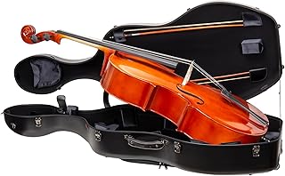Crossrock CRF4050CEFBK - Funda de policarbonato con ruedas para violonchelo de tamaño completo 4/4, incluye bolsa exterior para música, 3 asas, correas desmontables, color negro
