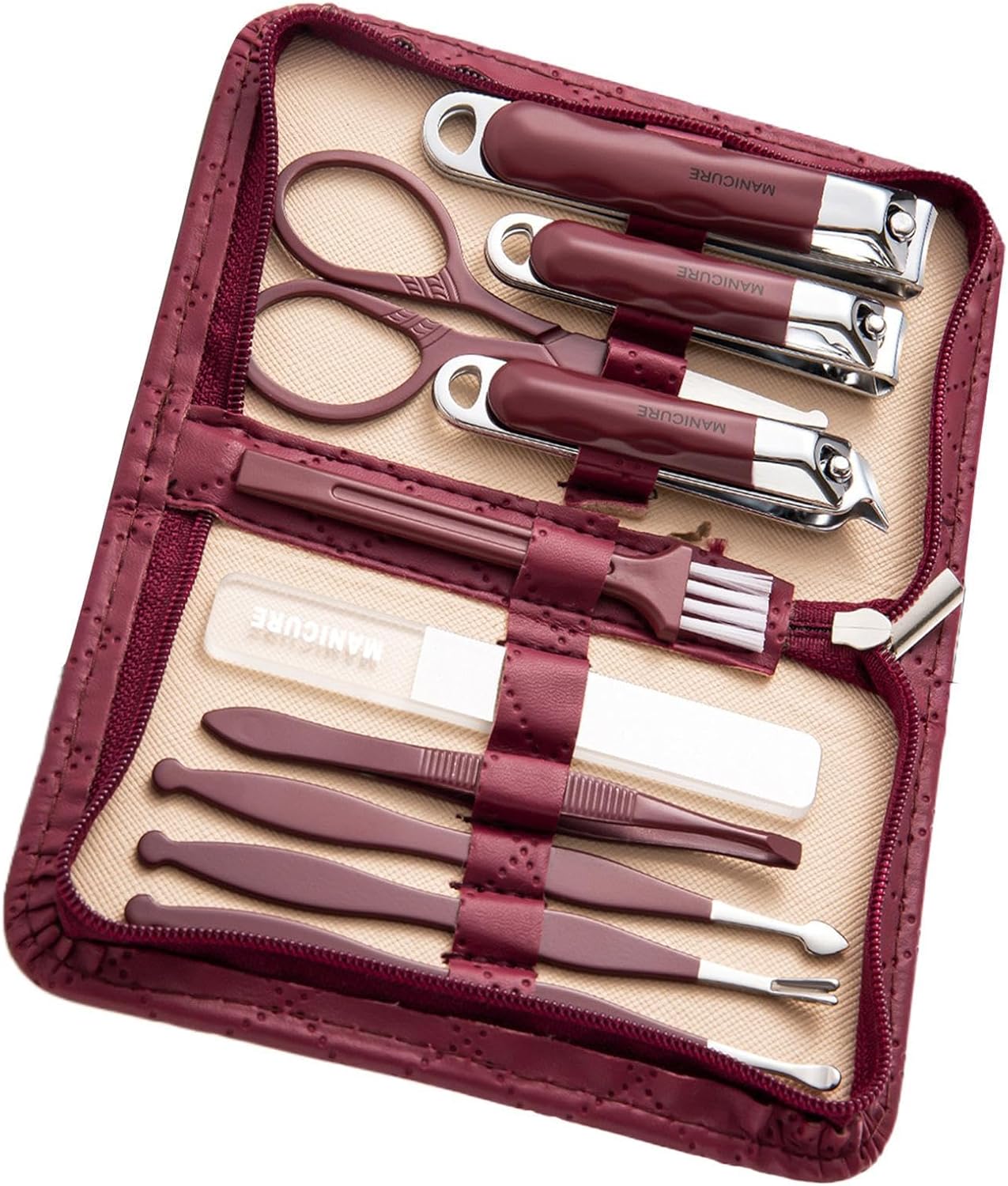 Nagelverzorgingsgereedschap, teennagelcipper 10 stuks, roestvrij staal, nagelknipper, professionele manicurekit, nagelclips, beauty tool, manicure pedicure kit, professionele verzorgingsset en