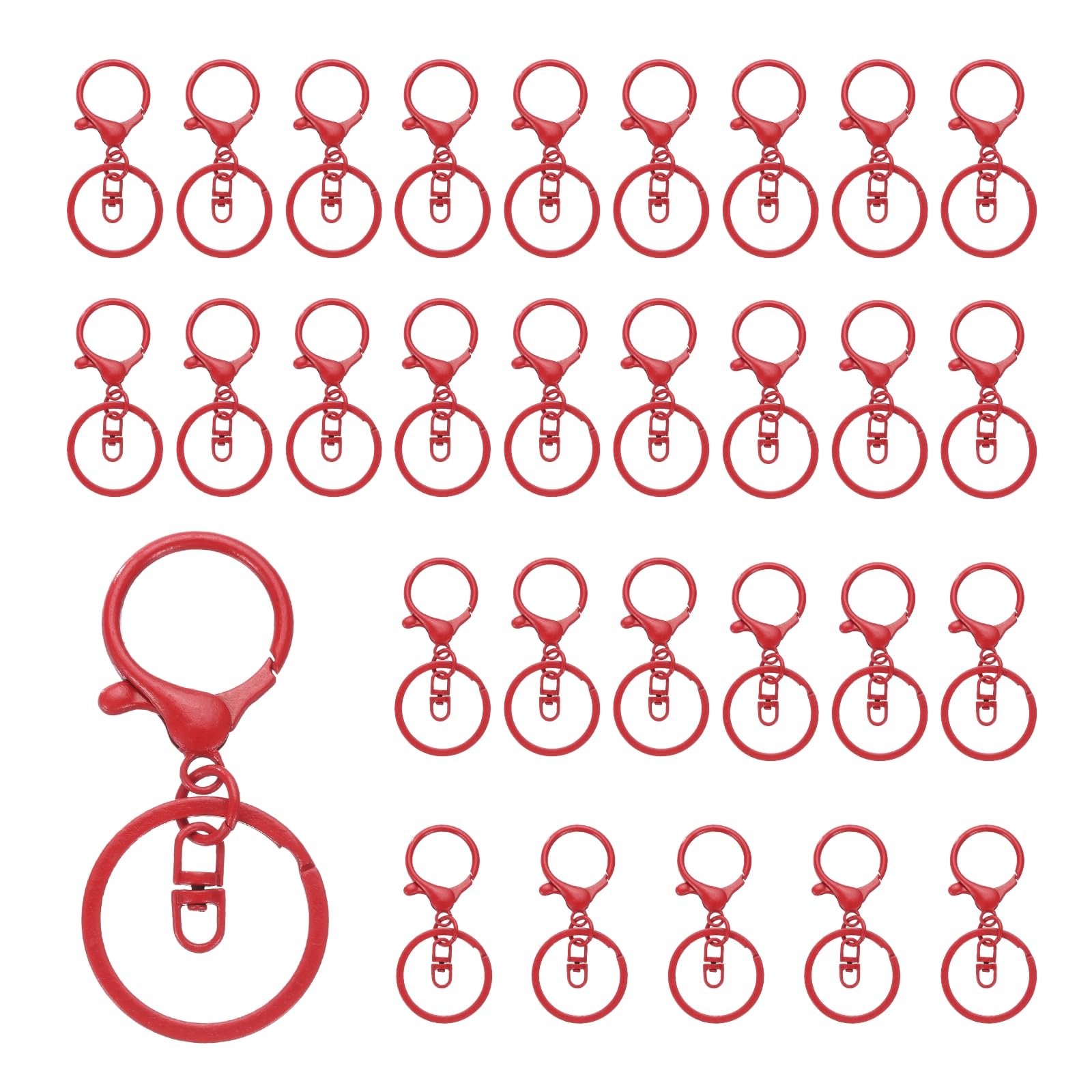Mousqueton rouge pour loisirs créatifs et création de porte-clés personnalisés x30