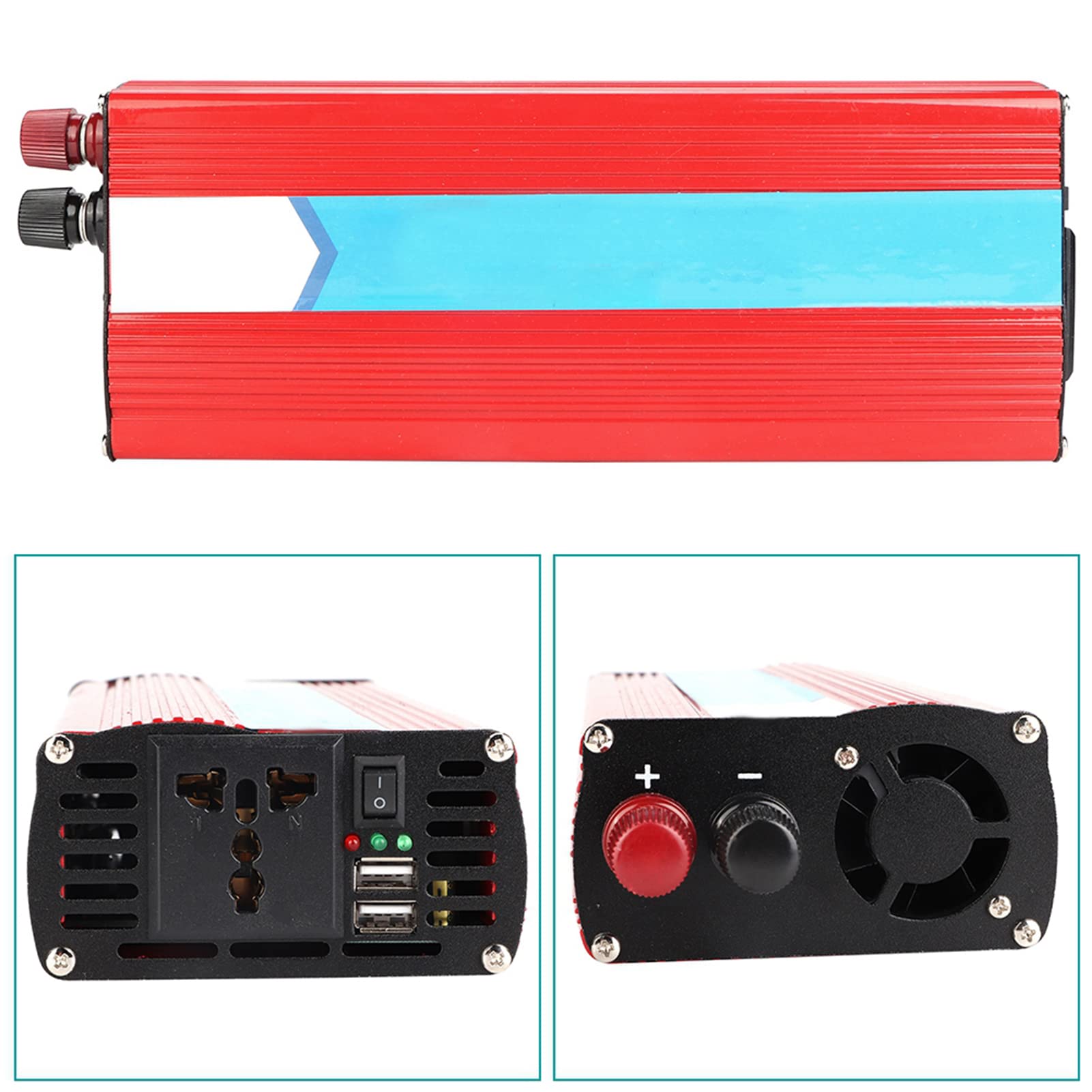 Pongnas Auto-Solarenergie, 3000 W, Wechselrichter, Photovoltaik-Stromrichter, 12 V auf 220 V, für den Strombedarf Unterwegs