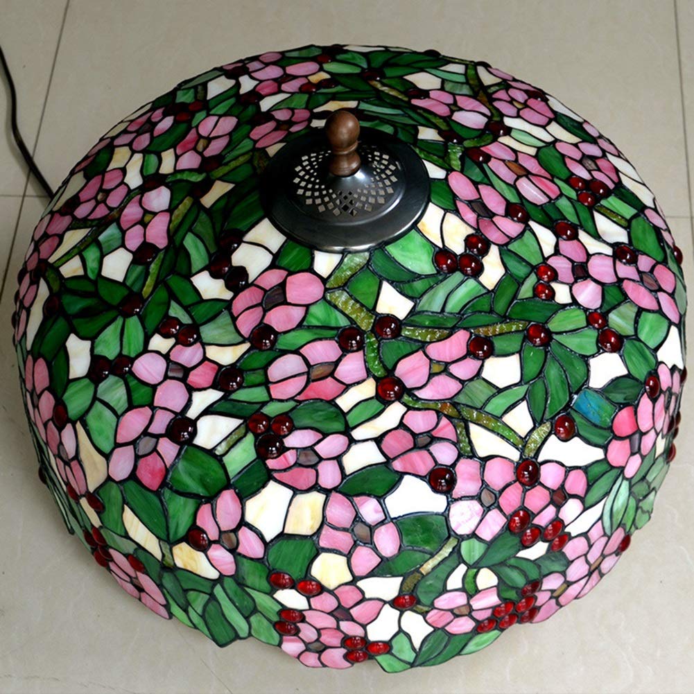 Lampa stołowa w stylu Tiffany 20 "European Wsi kwiat salon Duża lampa stołowa Art Store Decoration Lampa