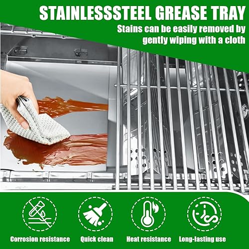 Miniatura 5 de Uniflasy Bandeja de Grasa con Bandeja Colectora y Forro de Papel Aluminio Universal Compatible con Nexgrill, Dynaglo, Cuisinart, Charbroil, Kenmore,