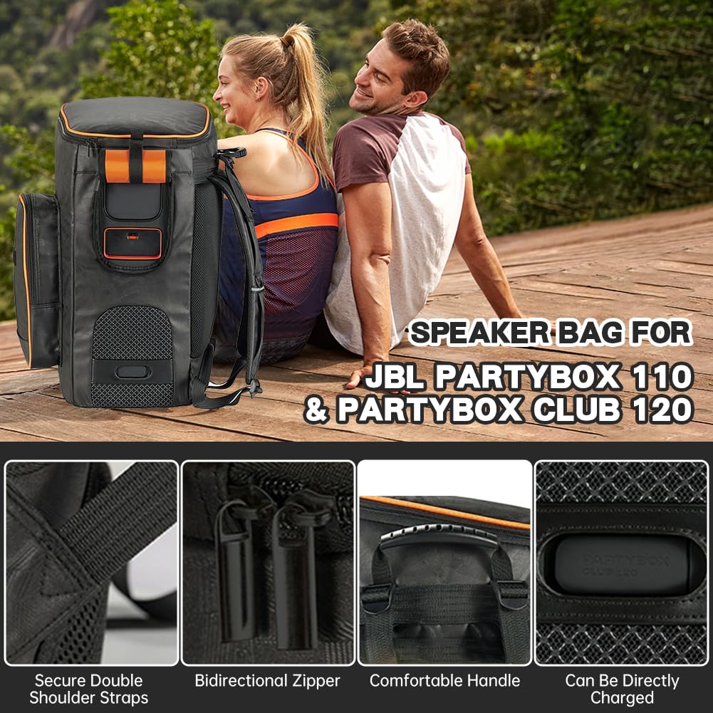 Borsa da Viaggio per JBL PartyBox 110/PartyBox Club 120 Altoparlante Portatile, Zaino Protettivo Custodia per il Trasporto e la Protezione