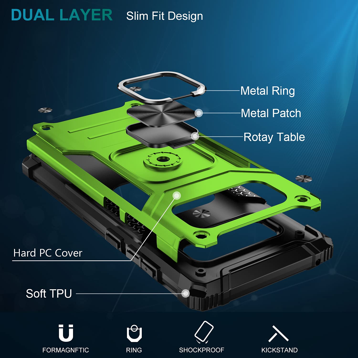 For Google Pixel 6 Hybrid Dual Layer TPU Hard PC Anti-Slip Full-Body