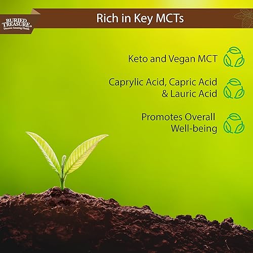 Miniatura 3 de Buried Treasure Aceite de coco MCT para una función cerebral saludable y mayor rendimiento, dieta cetogénica y paleo, triglicéridos de cadena media