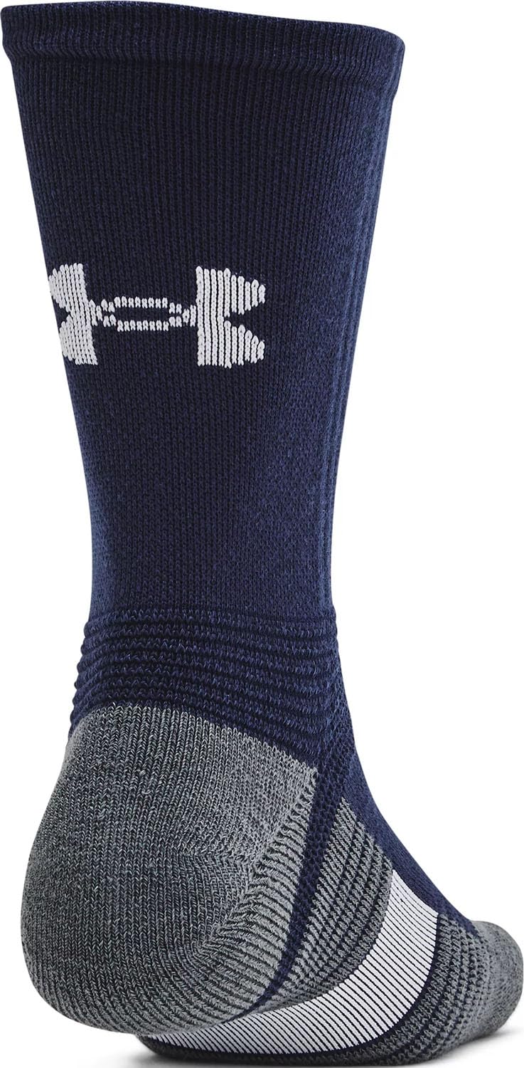 Under Armour - Unisex Team Crew Socks, Color Midnight Navy (410), Size: X-Large