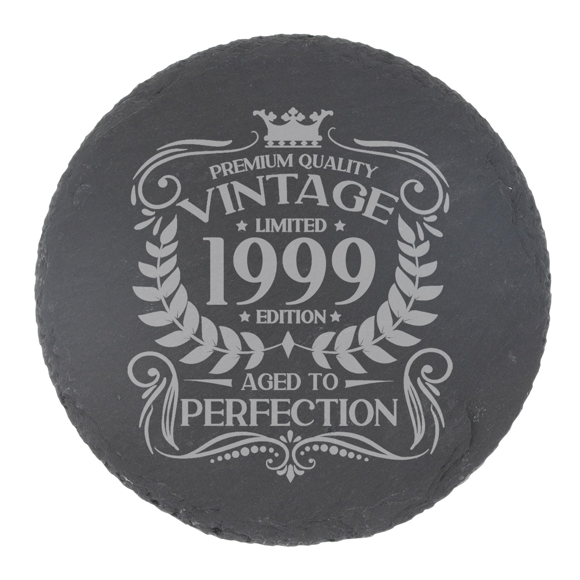 80th Birthday Gift for Men Vintage 1946 Aged to Perfection Engraved Slate Coaster Present for 80 Year Old Etched Natural Slate Placemat (Round Slate) — view 112