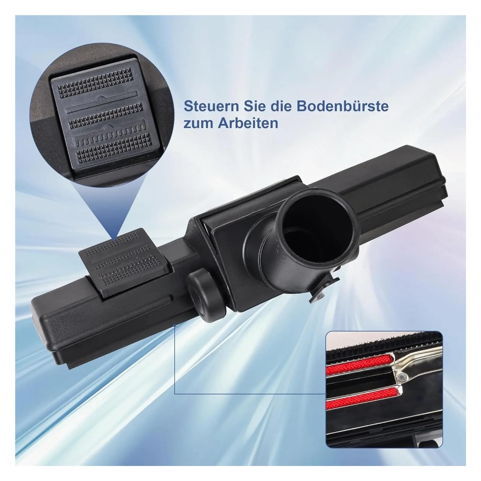 Kompatibel mit Bosch+Miele, 32/35 mm drehbarer Bodenkopf | Um 360° drehbarer Bodenkopf for Teppich- und Hartböden. Passend for 32/35 mm. Ersatzteil.(32MM)