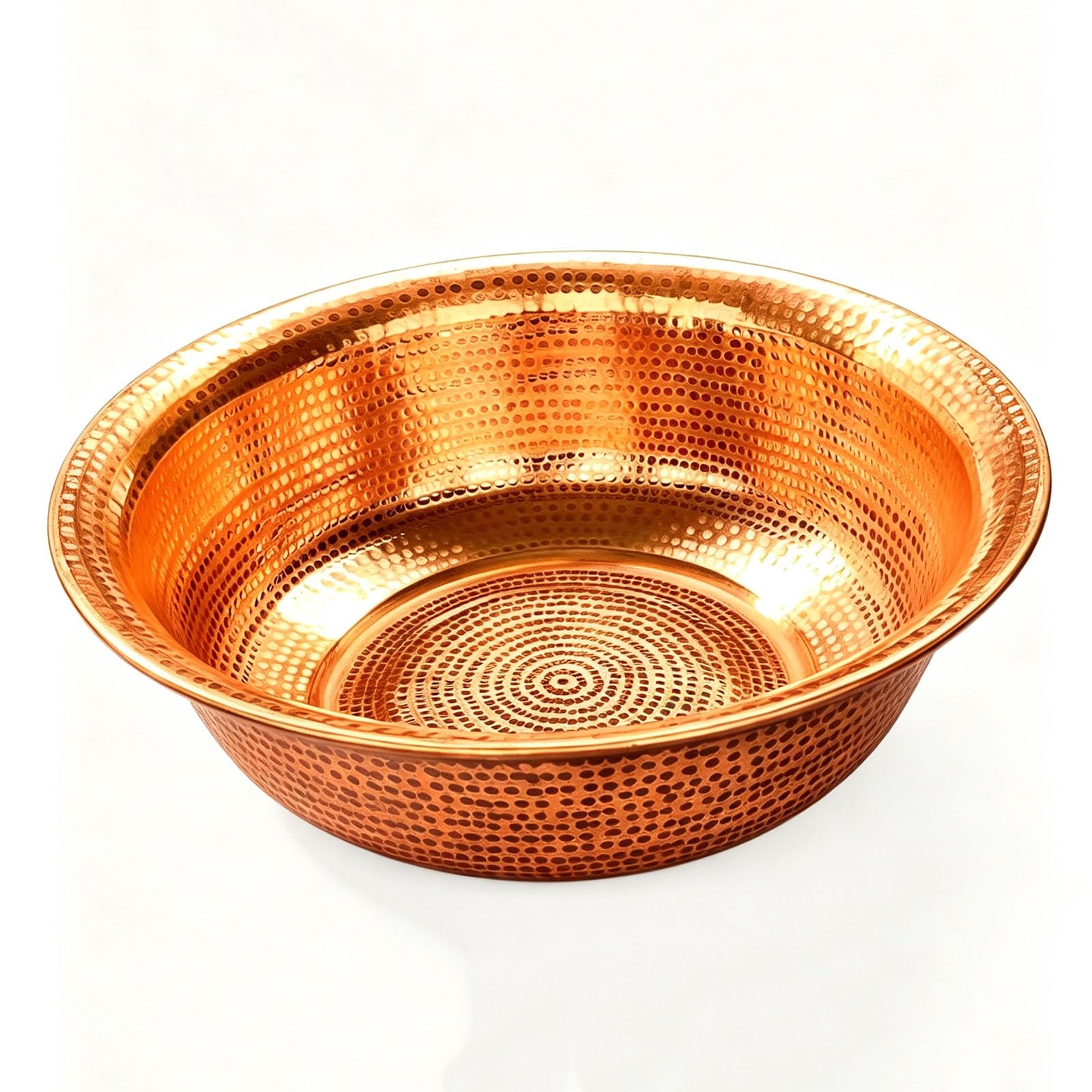 Lavabo De Cobre Martillado A Mano, Cuencos Portátiles De Cobre Para Pedicura, 13, 14 Y 16 Pulgadas (opcional), Material De Latón, Para Acampar, Lavarse La Cara Y Los Pies 14in