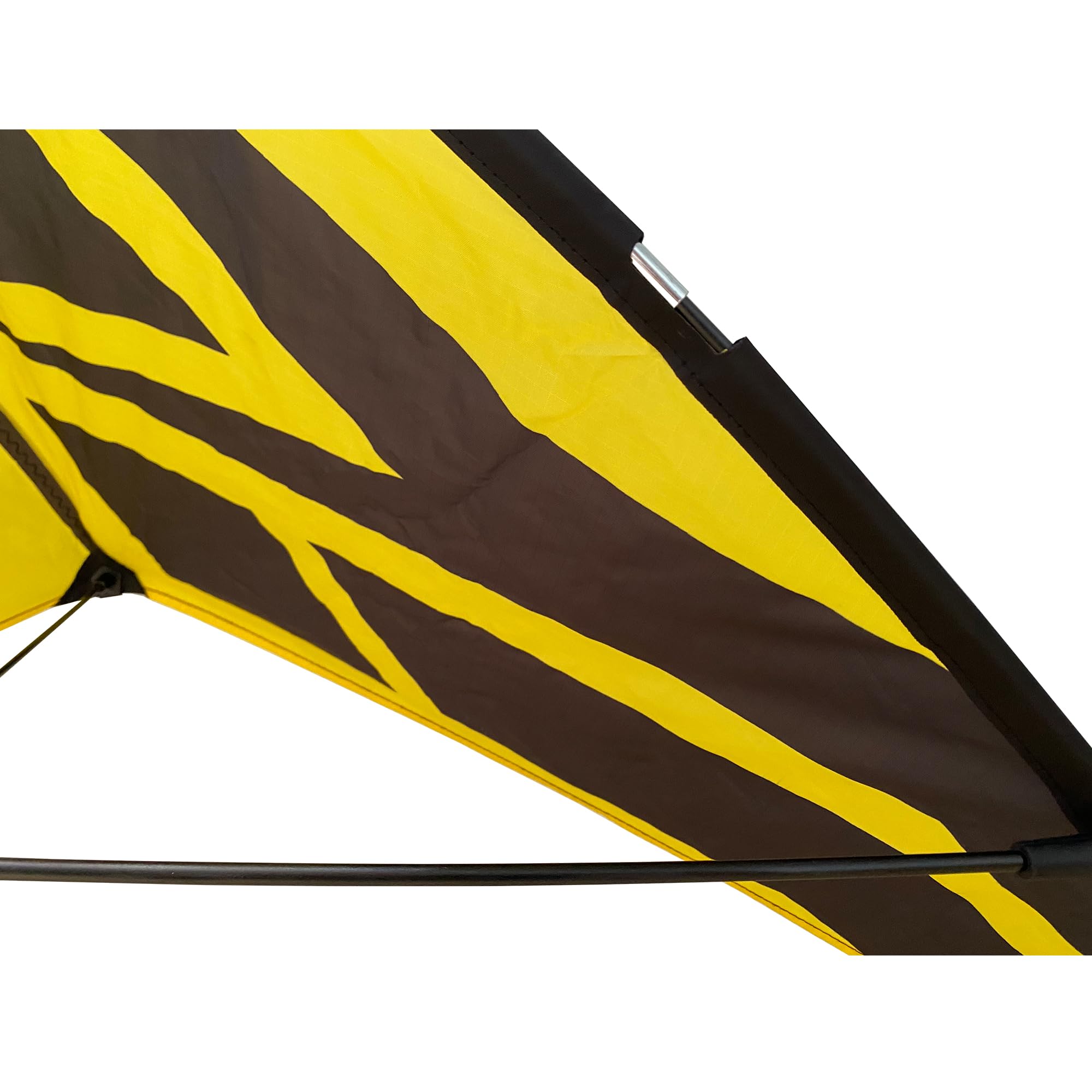 Cerf-volant acrobatique professionnel, cerf-volant de sport double ligne, motif géométrique noir et jaune, 160 x 73 cm, jouet de jeu en plein air pour la plage