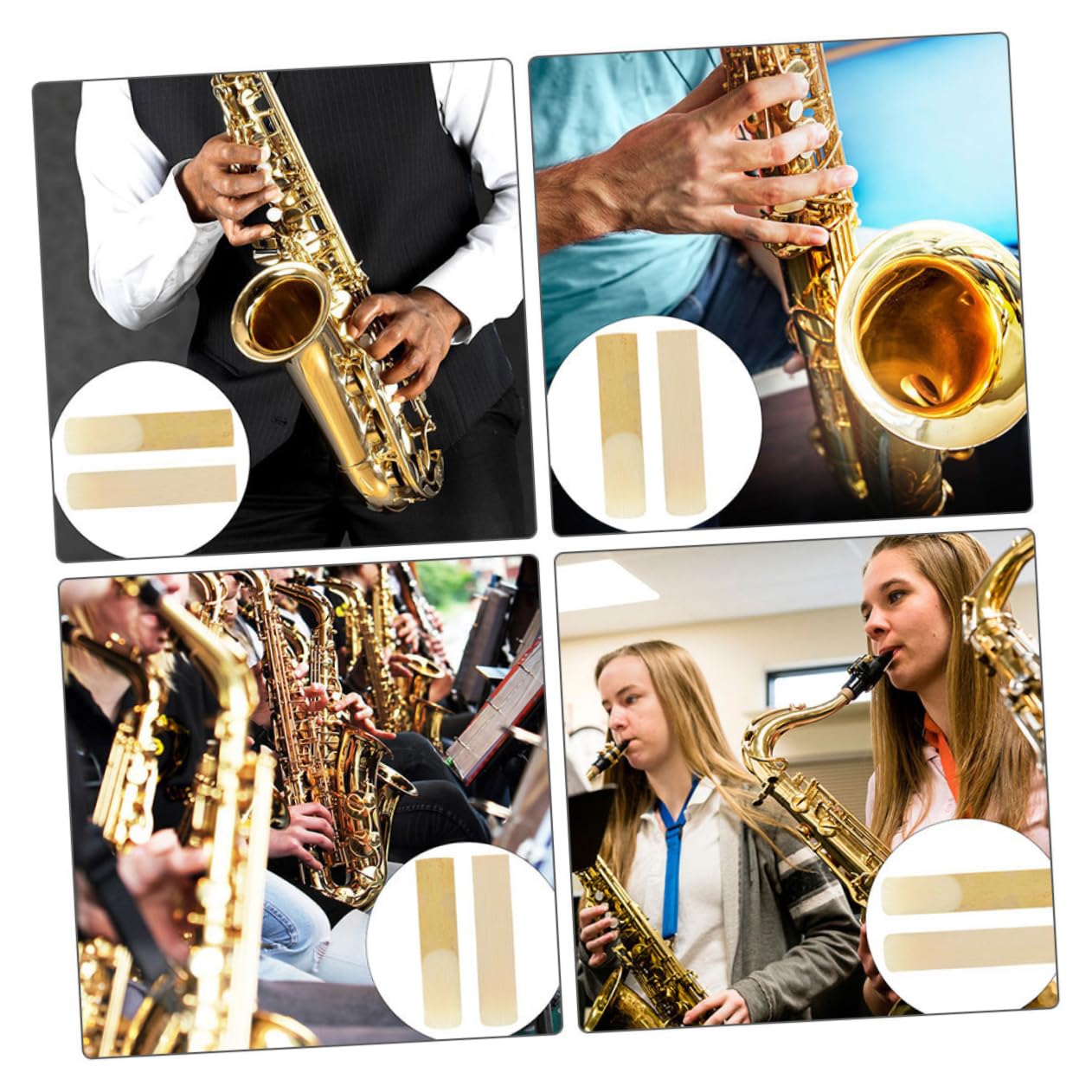 BESTonZON 60 Pz Ancia Per Sassofono Ancia Per Sax Da Sostituire Accessori Per Strumenti Musicali Sostituzione Ance Sassofono Ance Per Tenore, 2,5 Kit Sax Yellow Canna