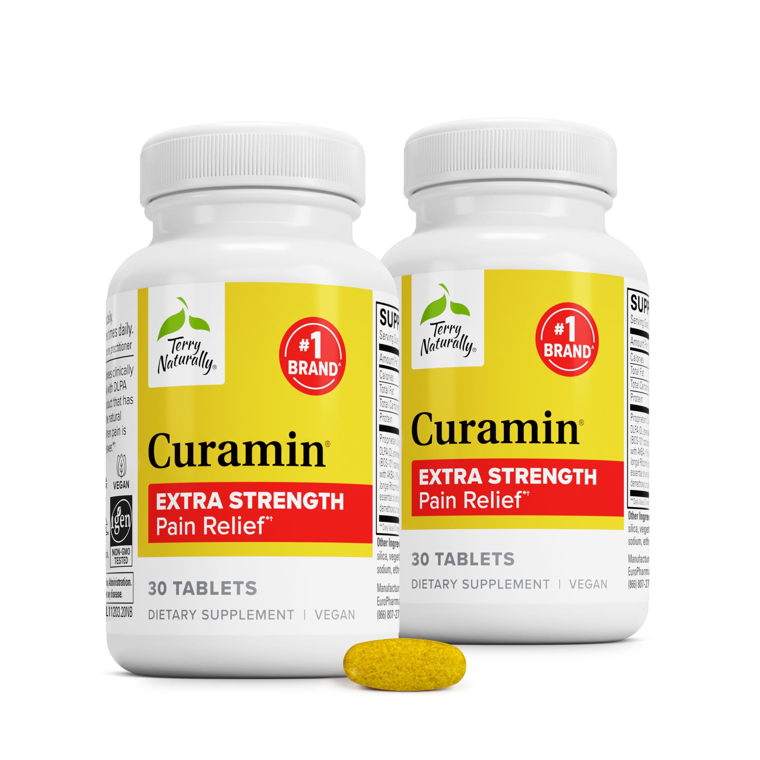 Terry Naturally Curamin Extra Strength - Soreness & Pain Relief - 30 Count Pack of 2 30 Count (Pack of 2)