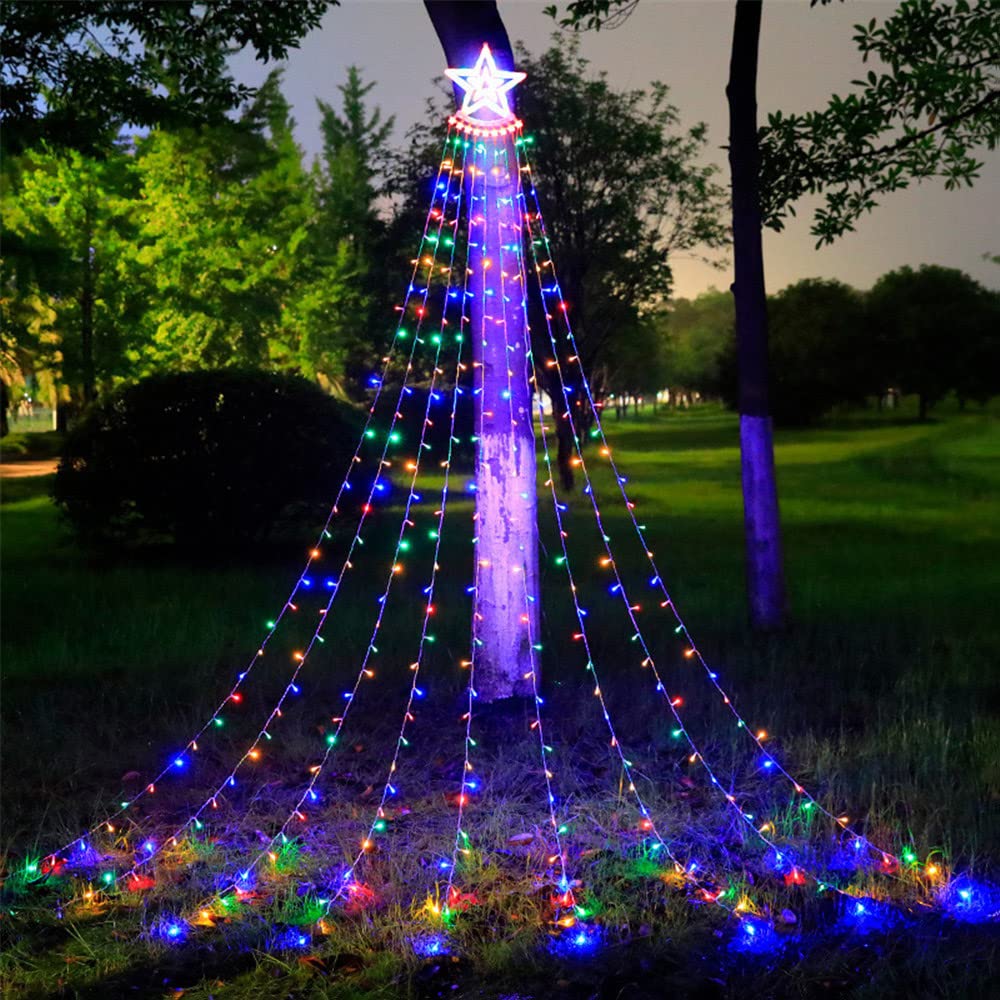 Topper Star String Lights Christmas Decorations Outdoor Star Lights 350 LED with Remote Timer for Christmas Trees Party Presents Indoor Outdoor Decoration Color/Transformer