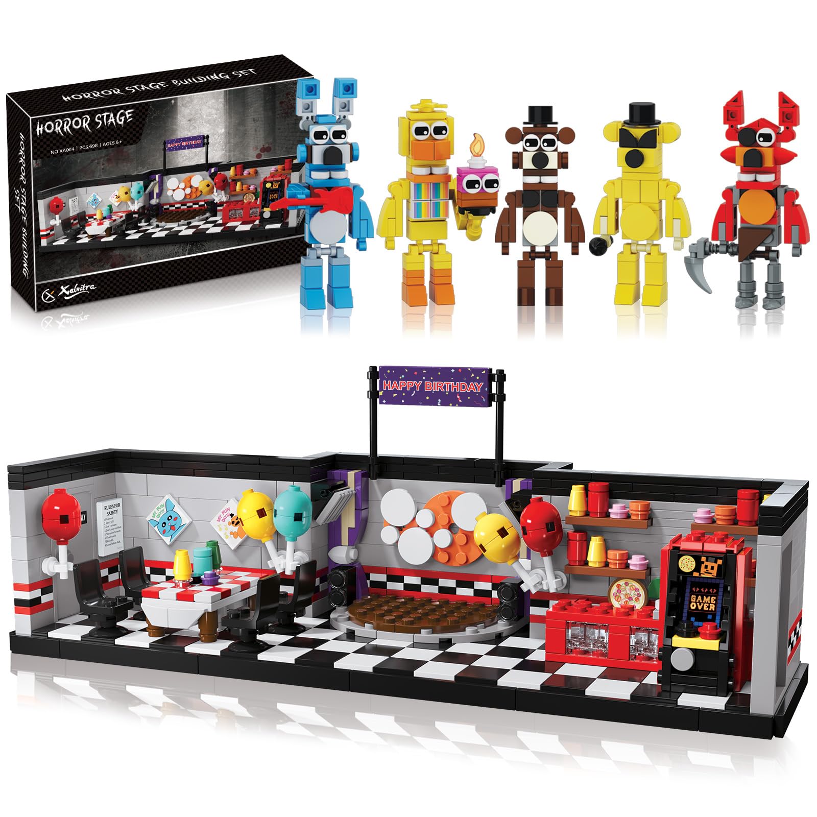 Amazon.com: Five Nights Pizzeria Stage Building Blocks Set