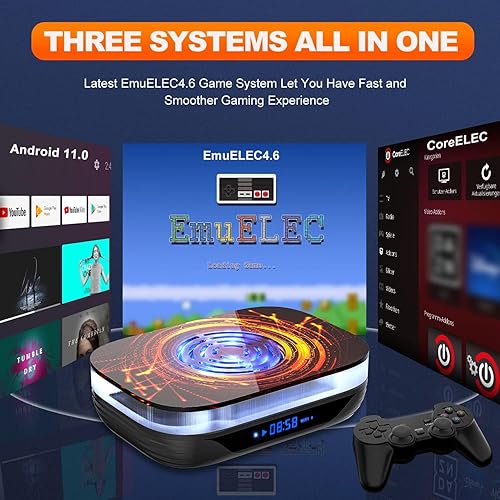 Miniatura 3 de Kinhank Super Console X4 Plus Video Game Console Pre-Built-in 60000+Games,Retro Game Console Compatible with 65+ emulators,EmuELEC 4.6Android