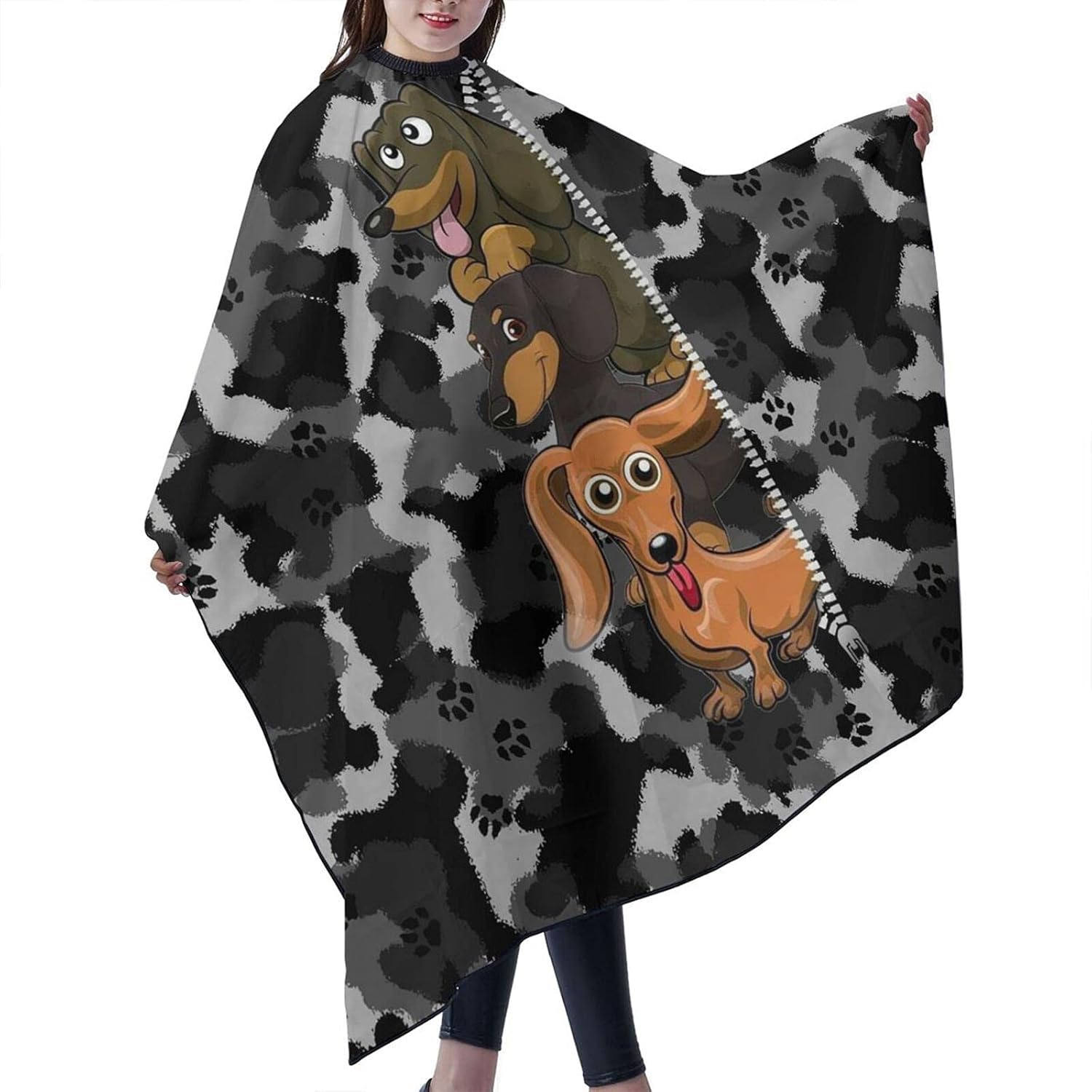 Haircut Cape, Hair Stylist Salon Haircut Gown, Professional Salon Cutting Barber Hairdressing Hairdresser Apron Lightweight 55 X 66 in (Three Funny Dogs) : Beauty & Personal Care