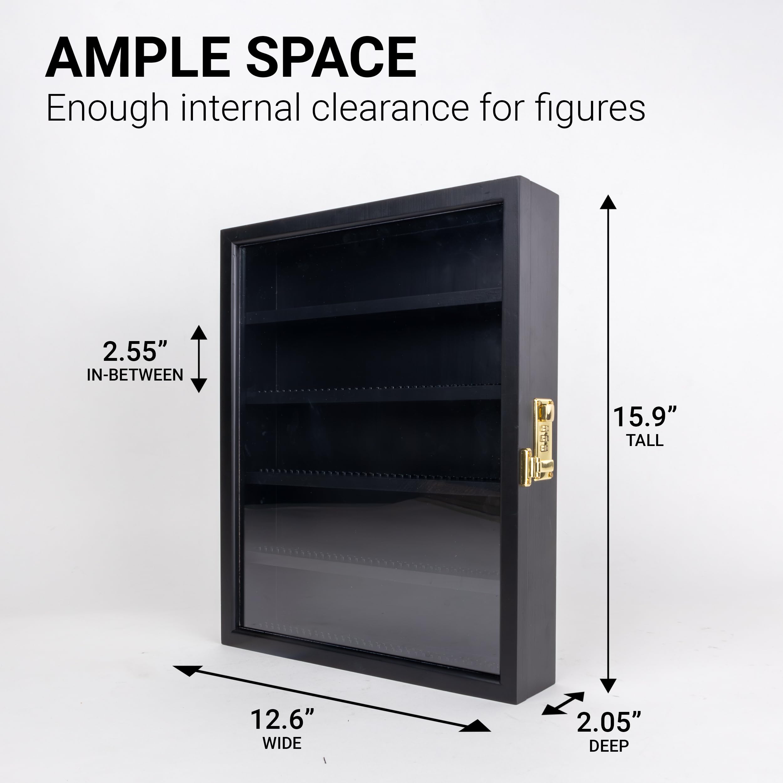 Minifigure Display Case, Lego Building Block Toy Miniature Action Figure Display Case for Lego Mini Figure Display Case Minifig Display Case Mini Figure Display Cabinet, Number Lock (Pine)