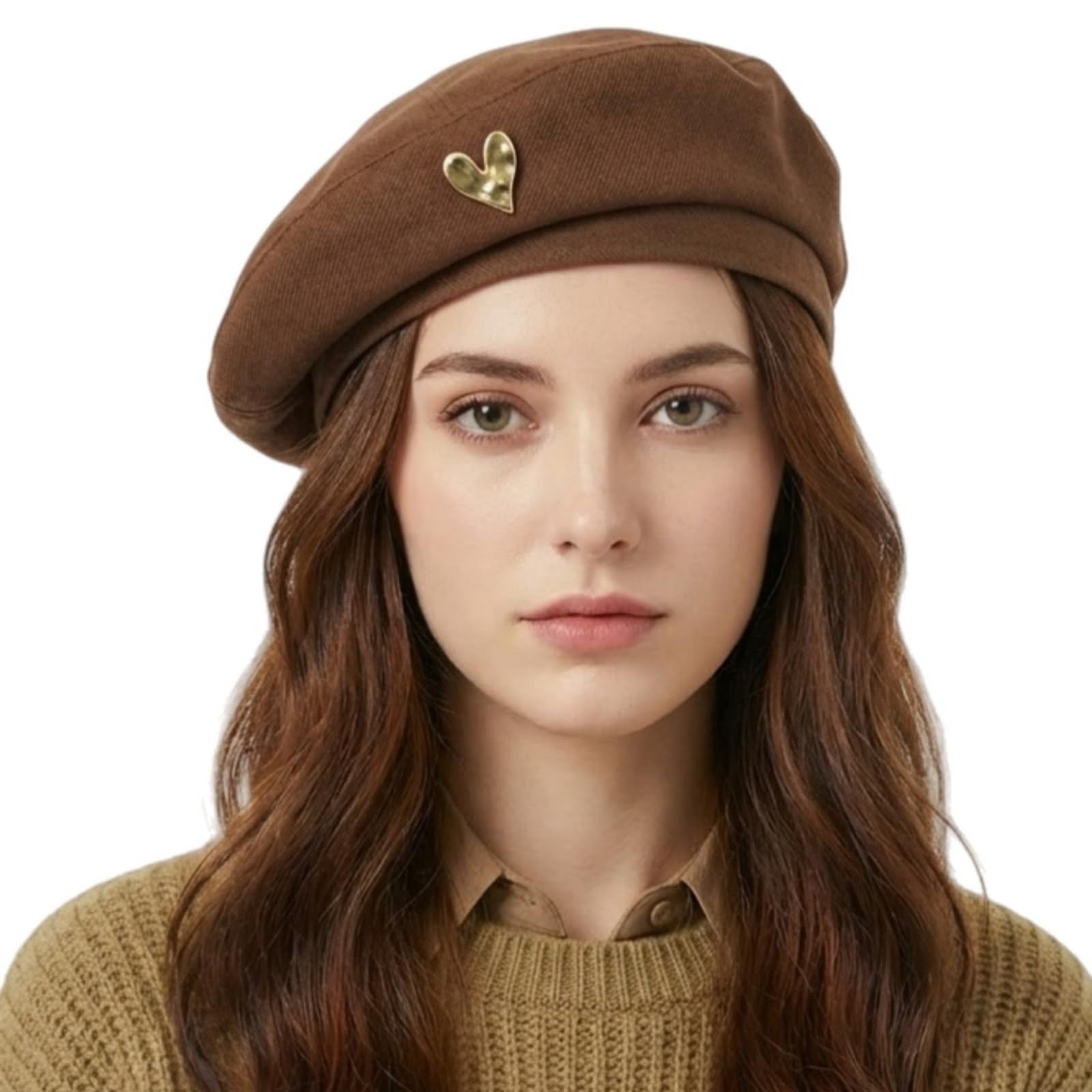 HIQIU Stilvolle Baskenmütze Damen Koreanische Baumwolle Barett Cap Malermütze Klassishe Künstler Beret Hut für Frühling Herbst