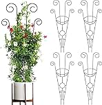 ZOUTOG Trellis for Climbing Plants Indoor 4 Pack 30 Inch,Rustproof Metal Garden Trellis for Potted Plants,Sturdy Houseplant Support Indoor Outdoor for Ivy Pothos Monstera Hoya Flower Vine (Black Moon)