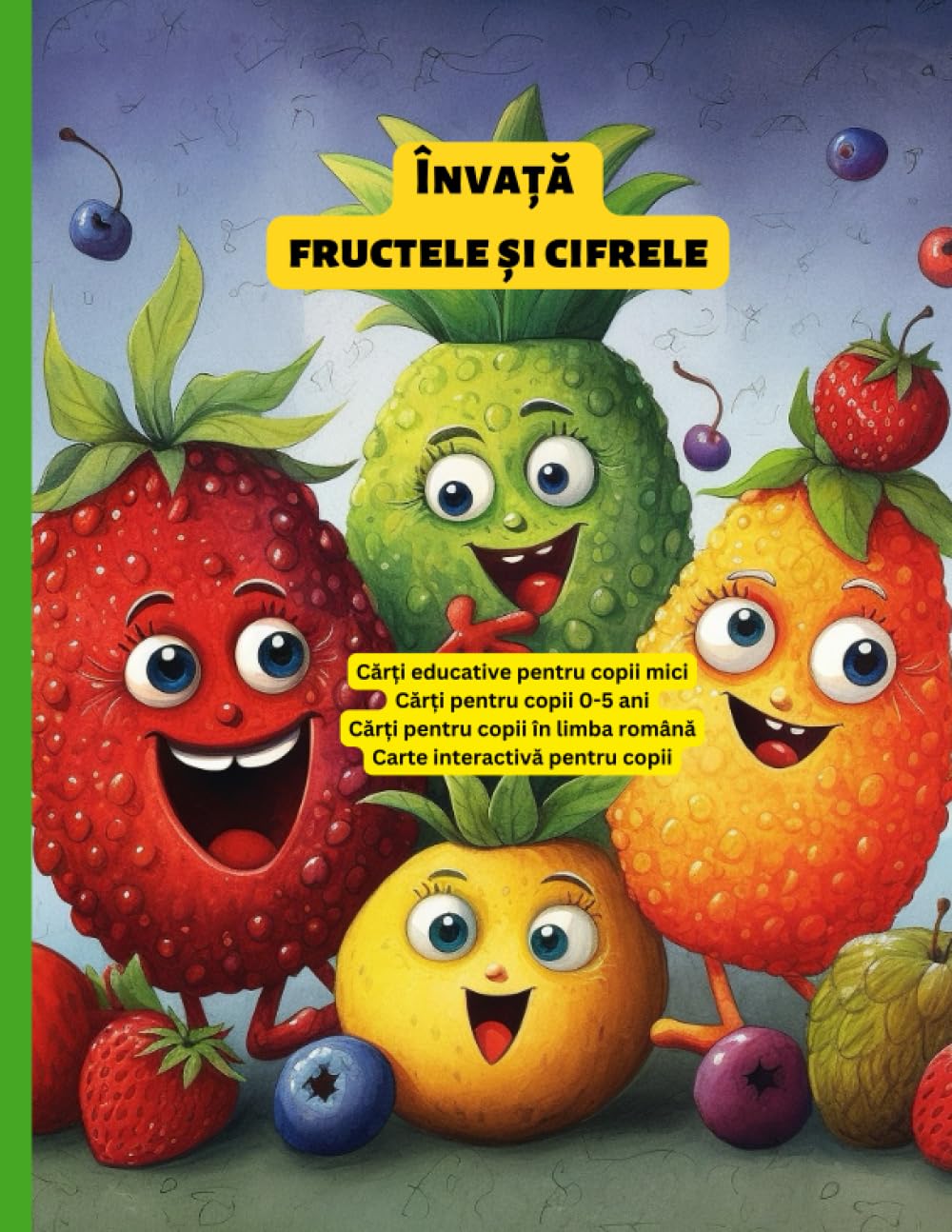 Cărți pentru copii 0-5 ani: Cărți educative pentru copii mici, Învață fructele și cifrele, Cărți pentru copii în limba română