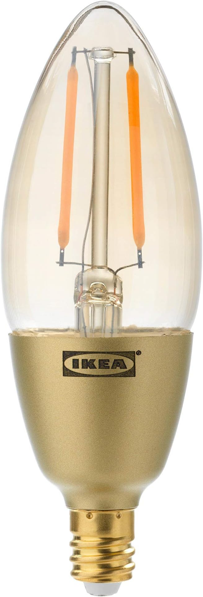 IKEA 004.082.78 Rollsbo Led Bulb E12 200 Lumen, Dimmable, Chandelier Brown Clear Glass