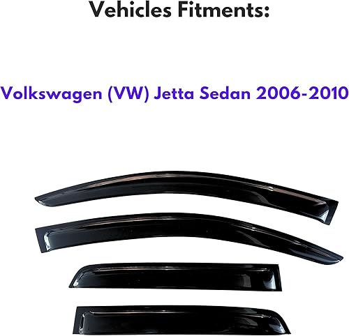 Miniatura 828 de KPY Moldura deflectora de viento con protección contra la lluvia compatible con Mazda CX-3 2016-2021 (CX3), 4 unidades, para ventana lateral