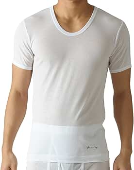 アサメリー　綿100% ロングパンツ、半袖U首シャツ　Lサイズ 6枚★さ346 Amazon | (アングル)ANGLE アサメリー 綿100% 日本製 紳士 U首